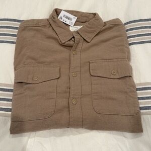 American Eagle Outfitters Tan Casual Button Down Shirt